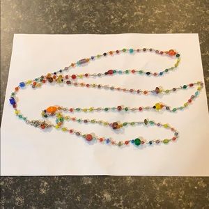 Gorgeous beaded multicolored long necklace